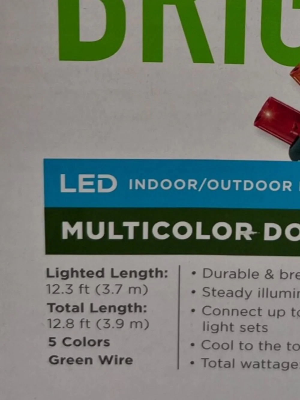 Living Solution 50 LED Multicolor Dome Lights Indoor/Outdoor Light Set 12.8ft